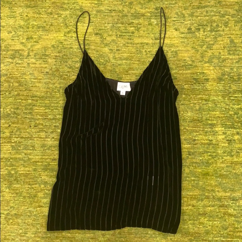 CAMI NYC velvet top, black, like new size M